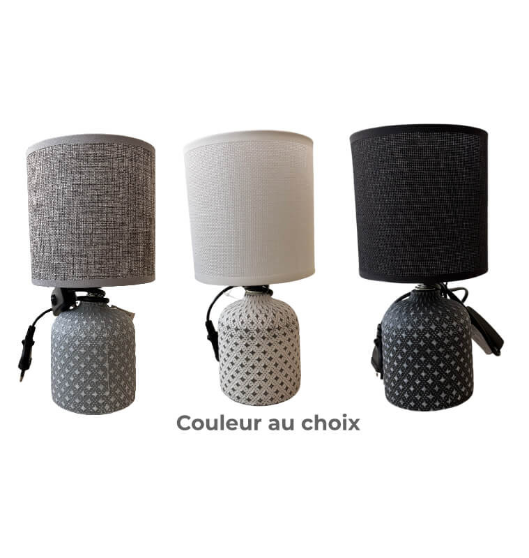 Lampe de chevet en céramique motif étoile avec abat-jour, douille E14, 13x13x26 cm | Lampes de table, lampes de chevet , Daka...