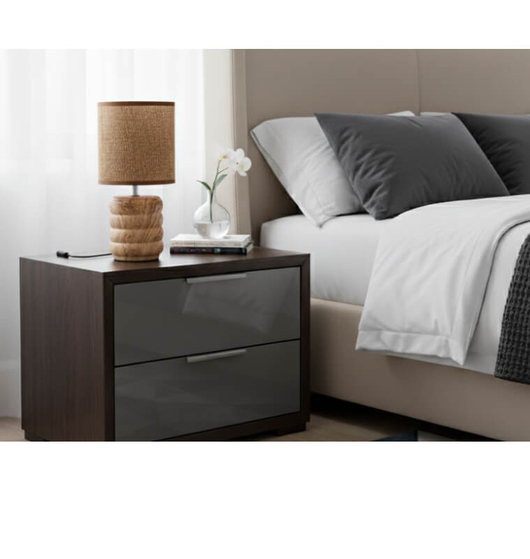 Lampe de chevet en céramique effet bois avec abat-jour, douille E14, 13x13x27 cm | Lampes de table, lampes de chevet , Dakar,...