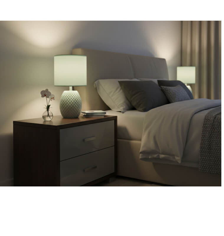 Lampe de chevet en céramique motif point avec abat-jour, douille E14, 13x13x26 cm | Lampes de table, lampes de chevet , Dakar...