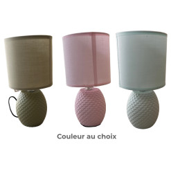 Lampe de chevet en céramique motif point avec abat-jour, douille E14, 13x13x26 cm | Lampes de table, lampes de chevet , Dakar...