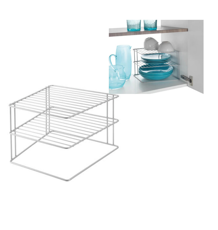 Porte-assiettes d’angle en métal argent, 25x25x19 cm | Organisation | 8 500 CFA , dakar, Sénégal