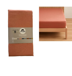 Drap housse 140x190 cm, pêche, 100% coton 57 Fils | Linge de lit , Dakar, Sénégal