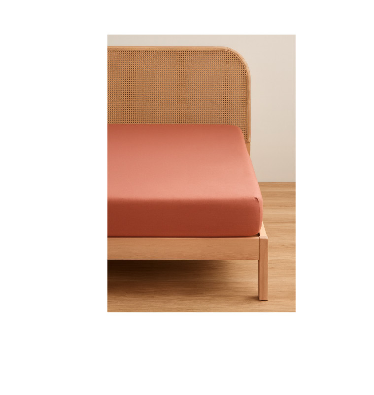 Drap housse 140x190 cm, pêche, 100% coton 57 Fils | Linge de lit , Dakar, Sénégal