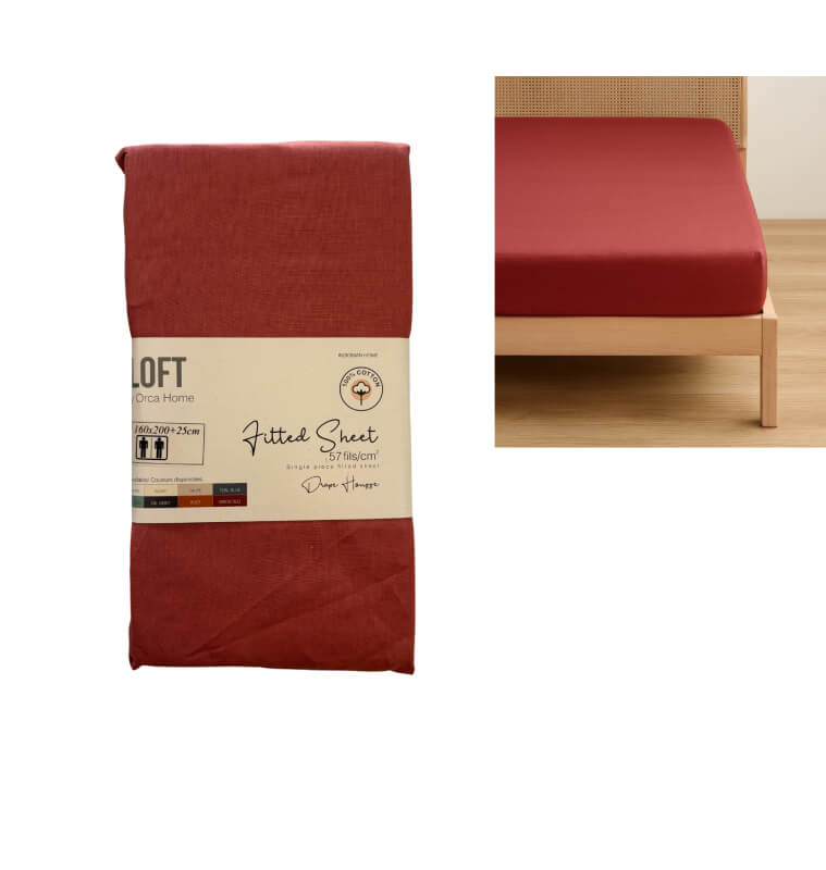Drap housse 160x200 cm, brick, 100% coton 57 Fils | Linge de lit , Dakar, Sénégal