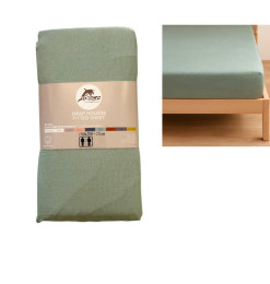 Drap housse 180x200 cm, vert forêt, 100% coton 57 Fils | Linge de lit , Dakar, Sénégal