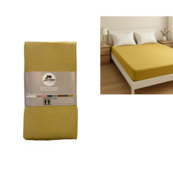 Drap housse 160x200 cm, chamois, 100% coton 57 Fils | Linge de lit , Dakar, Sénégal