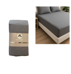 Drap housse 140x190 cm, gris clair, 100% coton 57 Fils | Linge de lit , Dakar, Sénégal