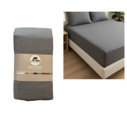 Drap housse 160x200 cm, gris clair, 100% coton 57 Fils | Linge de lit , Dakar, Sénégal