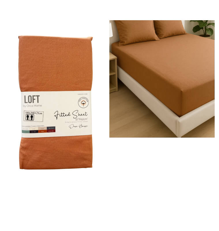Drap housse 160x200 cm, rouille, 100% coton 57 Fils | Linge de lit , Dakar, Sénégal