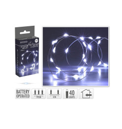 Fil argenté lumineux 40 LED blanc, 195 cm |Luminaires de Noël |1 000 CFA ,Dakar, Sénégal