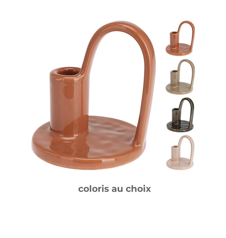 Bougeoir en céramique avec poignée, 10x11 cm | Bougies & senteurs , Dakar, Sénégal