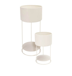 Set de 2 cache-pots sur pied blanc