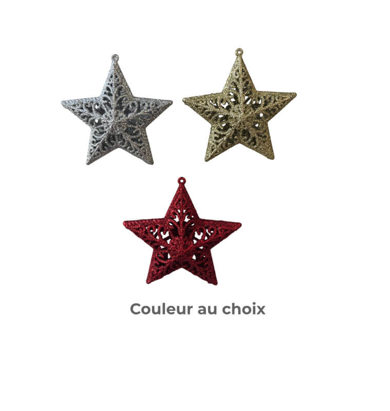 Étoile à suspendre en PVC pailleté, 12 cm |Suspensions de Noël |500 CFA ,Dakar, Sénégal