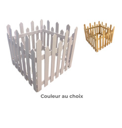 Clôture décorative en bois naturel ou blanc, 40×80 cm, lot de 2