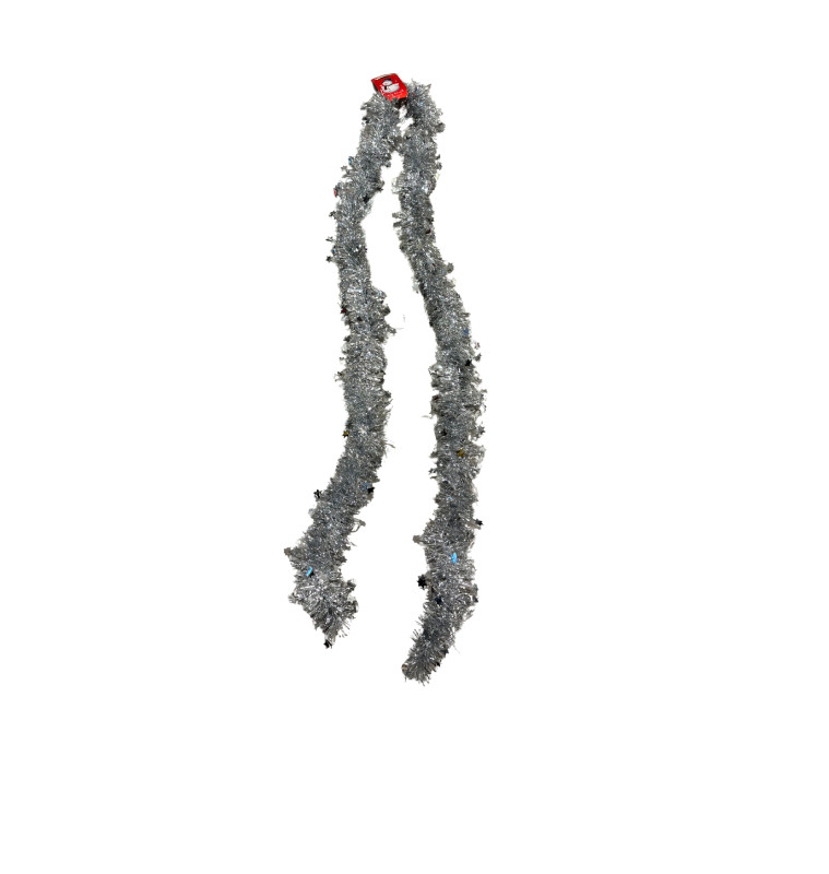 Guirlande de Noël argentée 6×200 cm avec étoiles |Guirlandes de Noël & cimiers |750 CFA ,Dakar, Sénégal