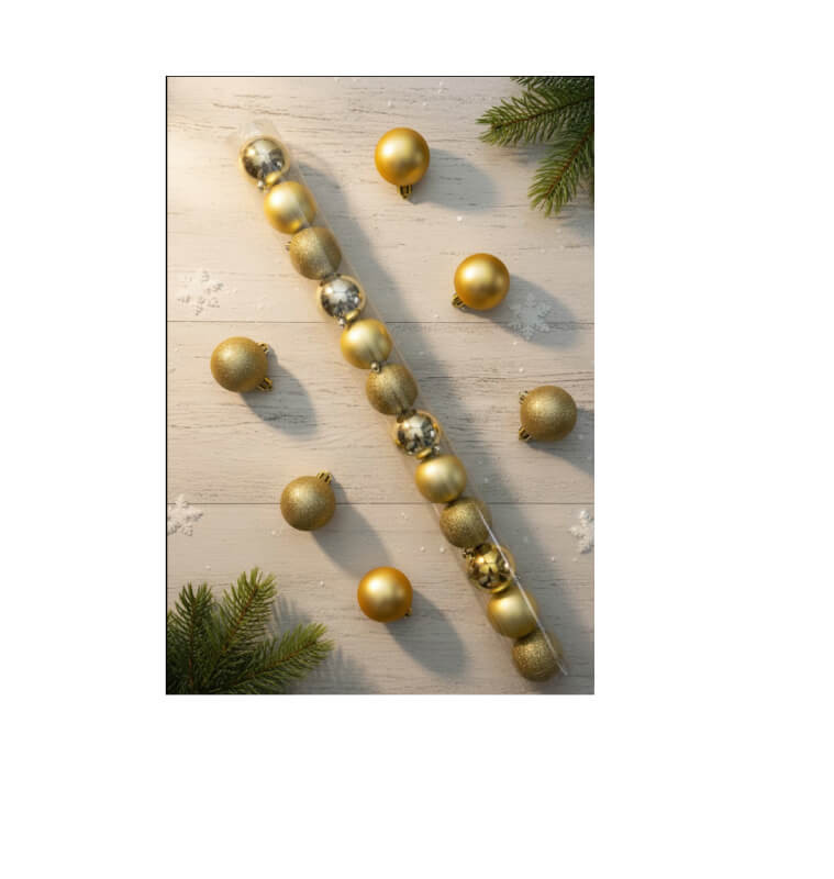 Boule de Noël or 8 cm en PVC - Lot de 12 |Boules de Noël |3 000 CFA ,Dakar, Sénégal