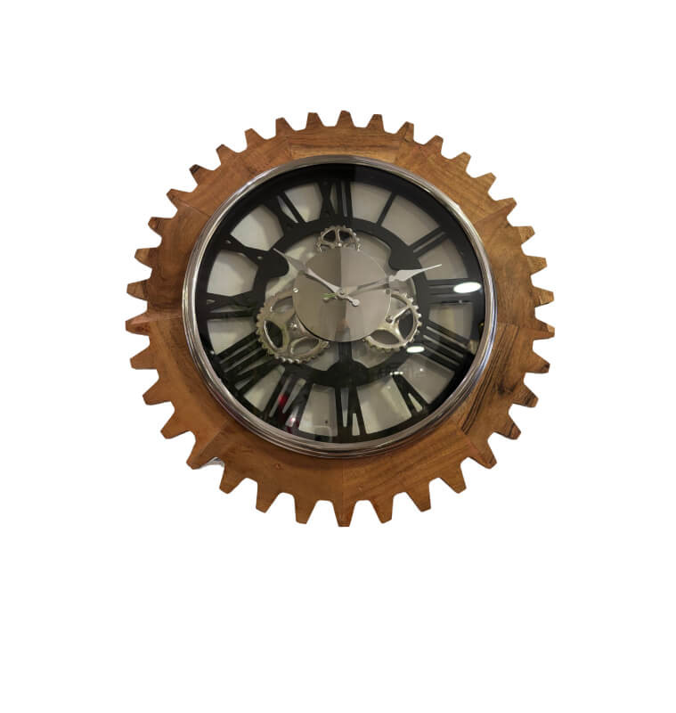 Horloge murale 40×5 cm, style rochet en bois de manguier | Horloges , Dakar, Sénégal