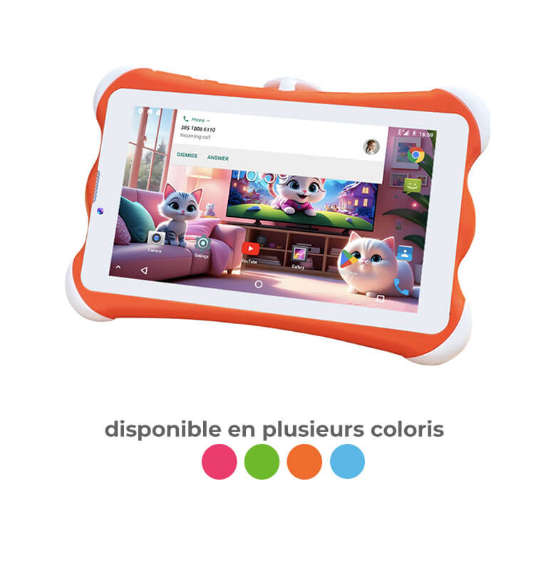 Tablette enfant 7 pouces, 4G RAM + 128 Go + Carte SIM + Accessoires - 3 ans et plus | Jeux multimédias & high-tech | 48 000 C...