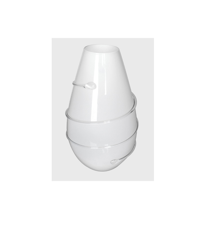 Vase en verre blanc avec spirale transparente, 9×36 cm | Vases déco , Dakar, Sénégal