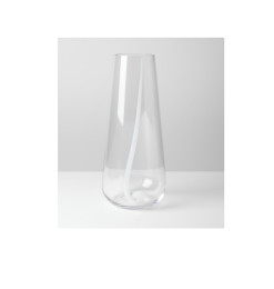 Vase évasé en verre transparent avec bande blanche, 9,5×40 cm | Vases déco , Dakar, Sénégal