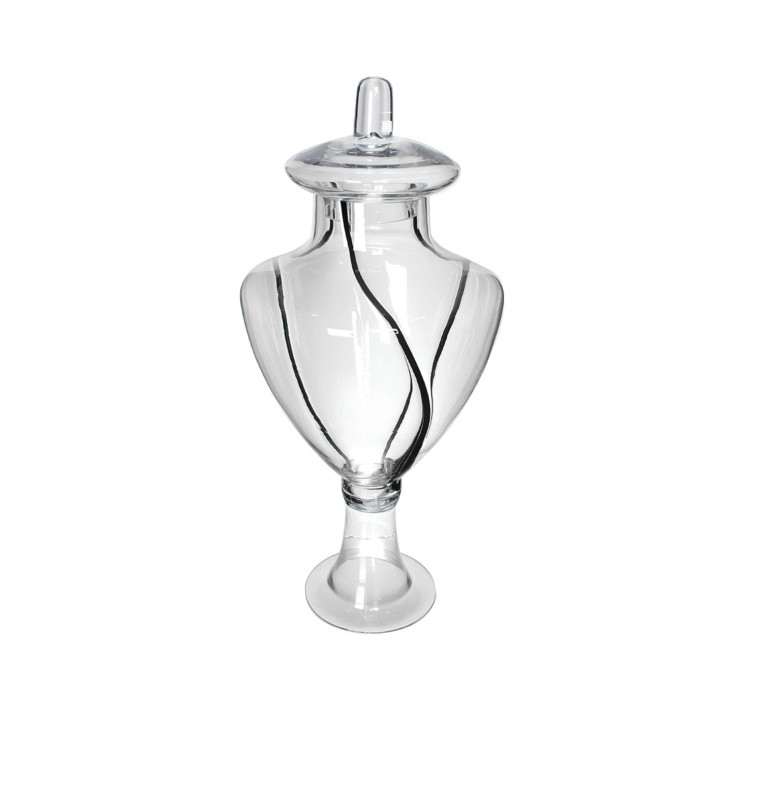 Vase sur pied en verre transparent avec bande noire, 12×55,5 cm | Vases déco , Dakar, Sénégal