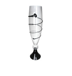 Vase sur pied en verre transparent avec spirale noire, 17,5×95 cm | Vases déco , Dakar, Sénégal