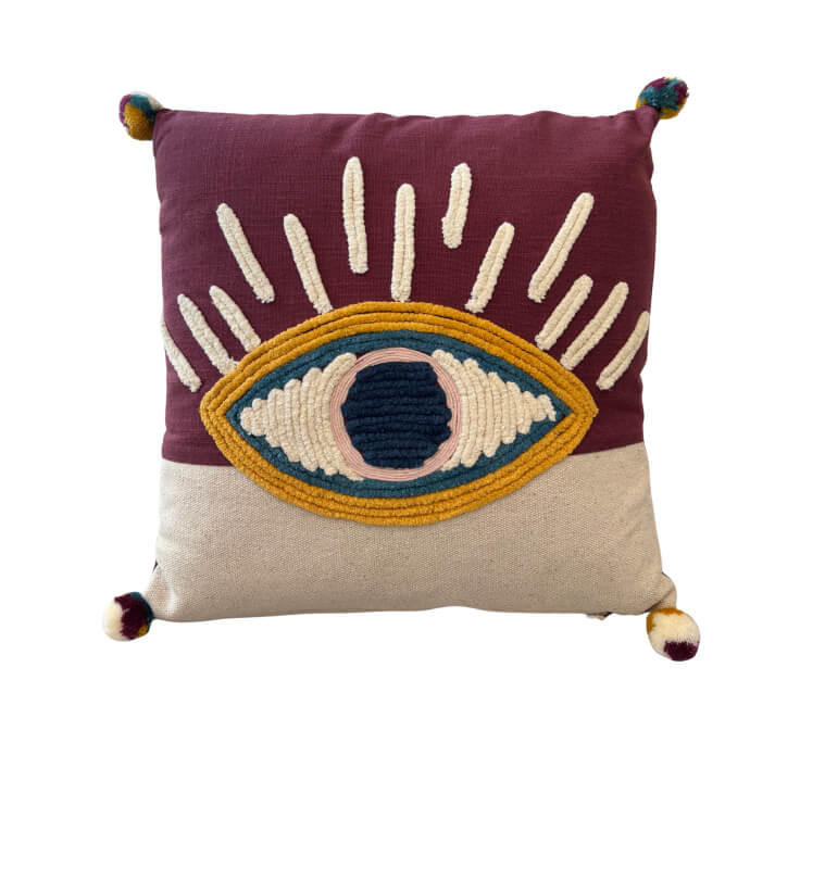 Coussin déco oeil, 100 % coton, 400 GSM, 45×45 cm | Coussins déco , Dakar, Sénégal