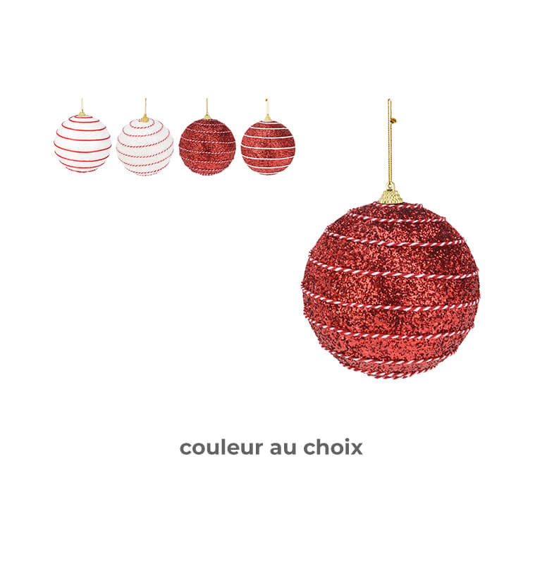Boule de Noël 10 cm rouge et blanc |Boules de Noël |1 200 CFA ,Dakar, Sénégal