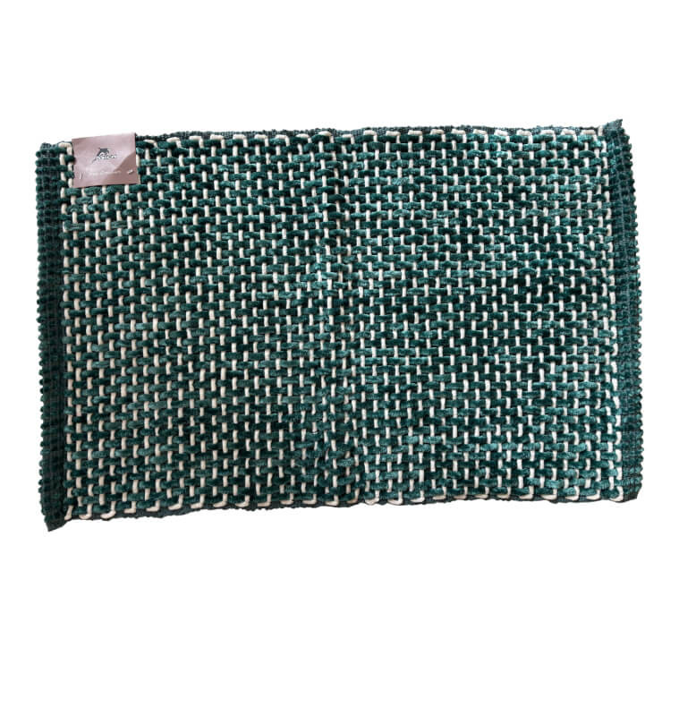 Tapis de bain teal/blanc 50×80 cm, 45% polyester et 55% coton | Tapis de bain | 5 000 CFA , dakar, Sénégal
