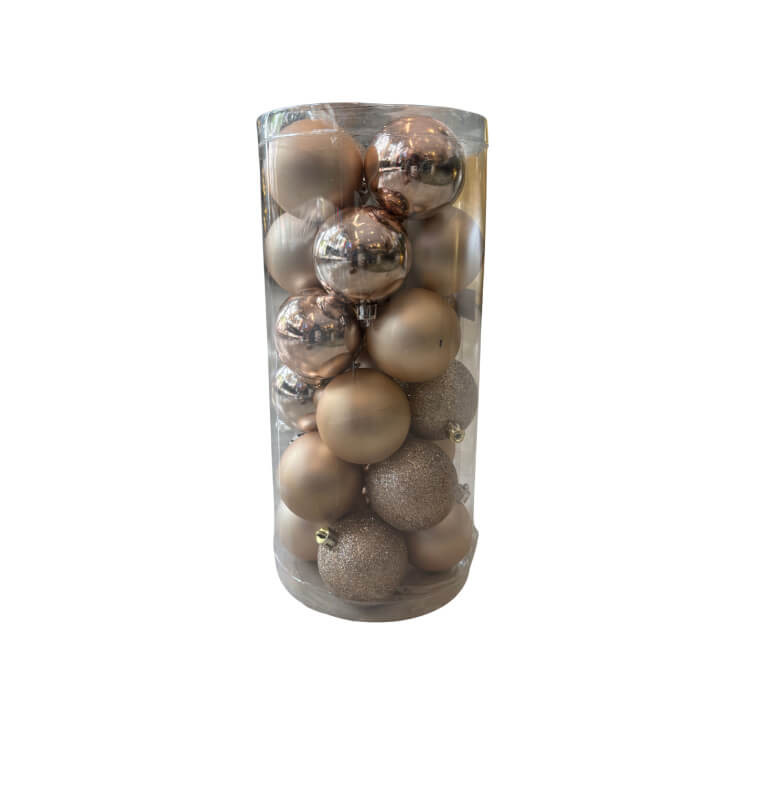 Boules de Noël en PVC champagne, 6 cm, lot de 24 |Boules de Noël |3 500 CFA ,Dakar, Sénégal
