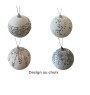 Boule de Noël en mousse blanc et argent, 10 cm |Boules de Noël |1 250 CFA ,Dakar, Sénégal