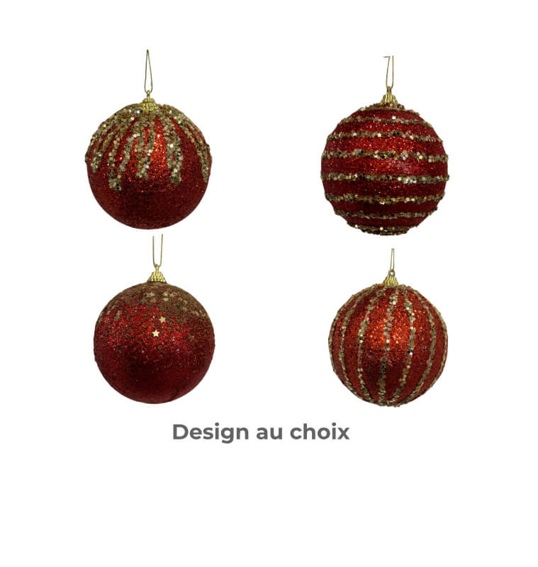 Boule de Noël en mousse rouge et or, 10 cm |Boules de Noël |1 250 CFA ,Dakar, Sénégal