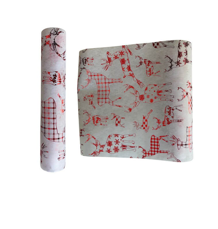 Rouleau tissu décoratif blanc motifs rouge, 28×270 cm |Art de la table Noël |1 000 CFA ,Dakar, Sénégal