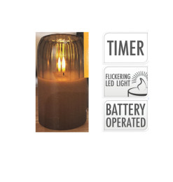 Bougie LED en verre fumé, 12,5 cm | Bougies & senteurs , Dakar, Sénégal