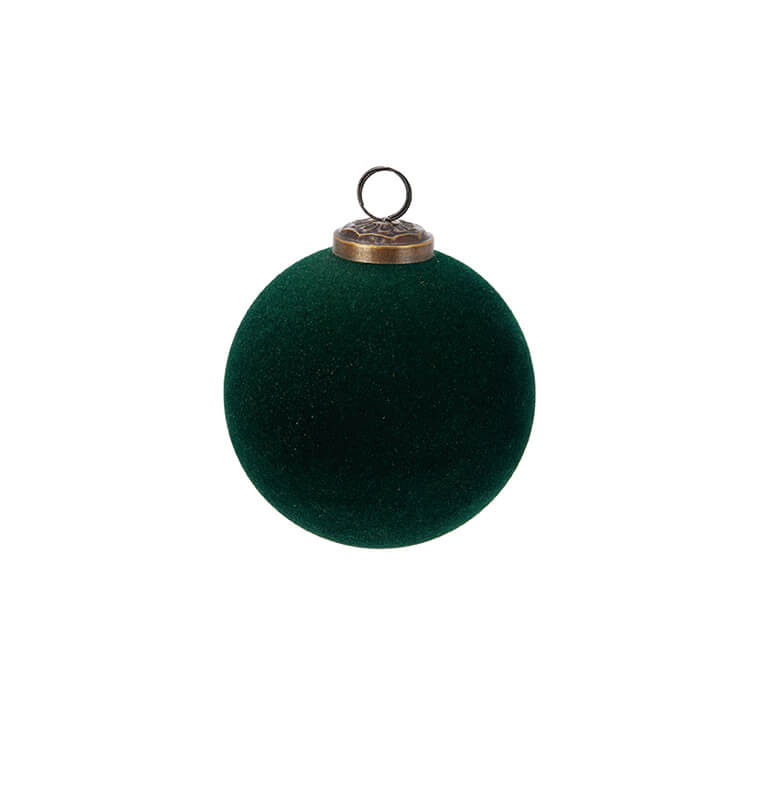 Boule de Noël 10 cm en verre avec velours vert\r\n |Boules de Noël |2 300 CFA ,Dakar, Sénégal