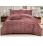 Couvre-lit jacquard microfibre rose ( Couette 240x260 cm + 2 taies d'oreiller + 2 coussins ) | Linge de lit , Dakar, Sénégal