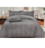 Couvre-lit jacquard microfibre gris ( Couette 240x260 cm + 2 taies d'oreiller + 2 coussins ) | Linge de lit , Dakar, Sénégal