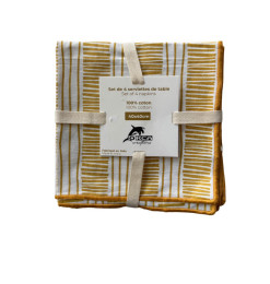Serviette de table 40 x 40 cm 100% coton jaune - Lot de 4 | Nappes & serviettes de table | 3 800 CFA , dakar, Sénégal
