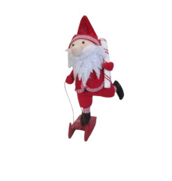 Père noël rouge/blanc pailleté, 20x24x24 cm