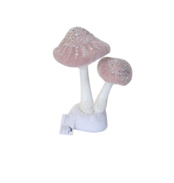 Champignon 30 cm blanc/rose pailleté |Décorations à poser Noël |8 000 CFA ,Dakar, Sénégal