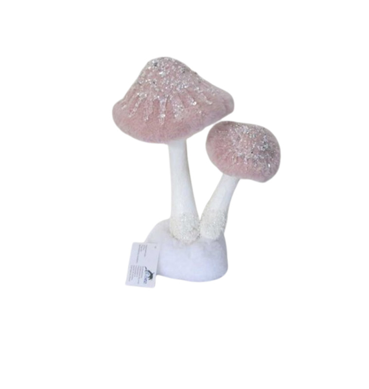 Champignon 30 cm blanc/rose pailleté |Décorations à poser Noël |8 000 CFA ,Dakar, Sénégal