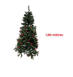 Sapin de Noël 180cm 850 feuilles vert + pins + baies sur pied metal |Sapins de Noël |51 000 CFA ,Dakar, Sénégal
