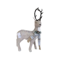 Cerf 50 cm nature avec écharpe grise |Décorations à poser Noël |15 000 CFA ,Dakar, Sénégal