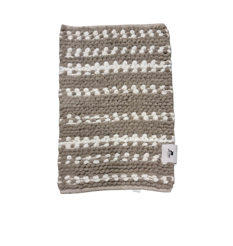 Tapis de bain 50 x 80 cm en coton gris clair et blanc | Tapis de bain | 5 800 CFA , dakar, Sénégal