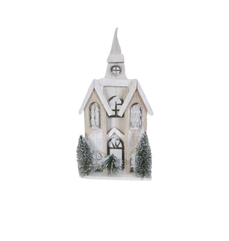 Maison déco en bois enneigé lumineux, 39 cm |Décorations à poser Noël |8 500 CFA ,Dakar, Sénégal