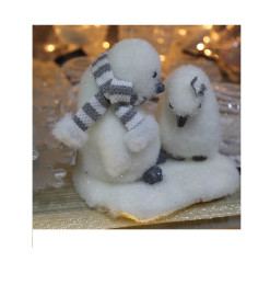 Couple pingouin 17 cm blanc avec écharpe grise |Décorations à poser Noël |6 000 CFA ,Dakar, Sénégal