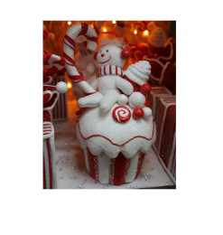 Gâteau avec décor rouge/blanc, 18x20x36 cm