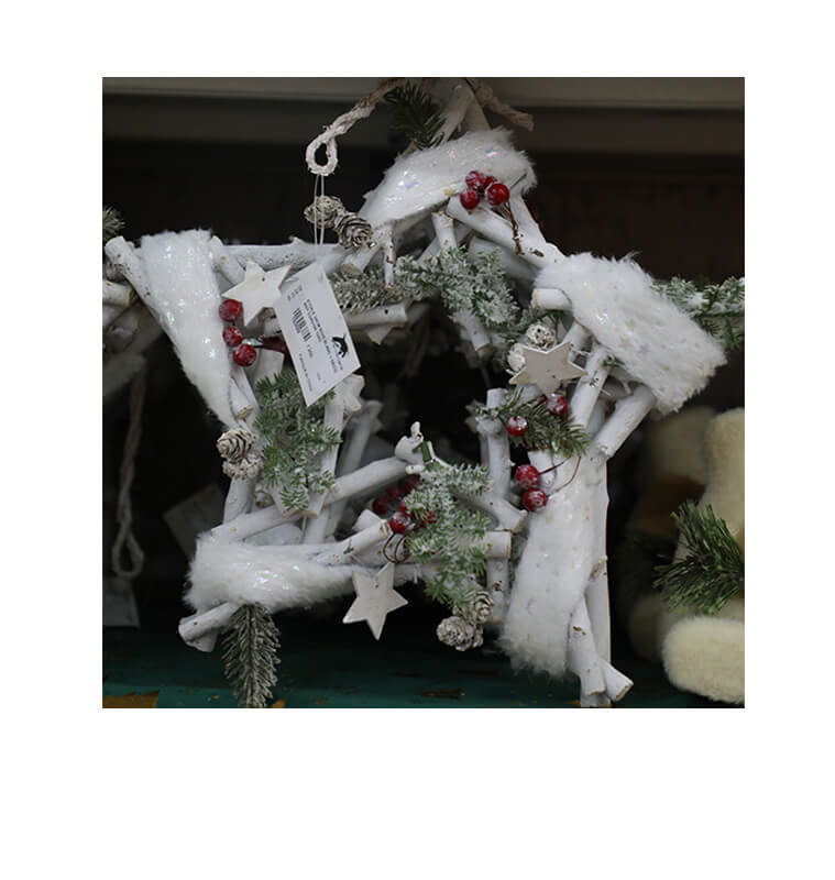 Étoile 34cm bois blanc + déco |Suspensions de Noël |7 250 CFA ,Dakar, Sénégal