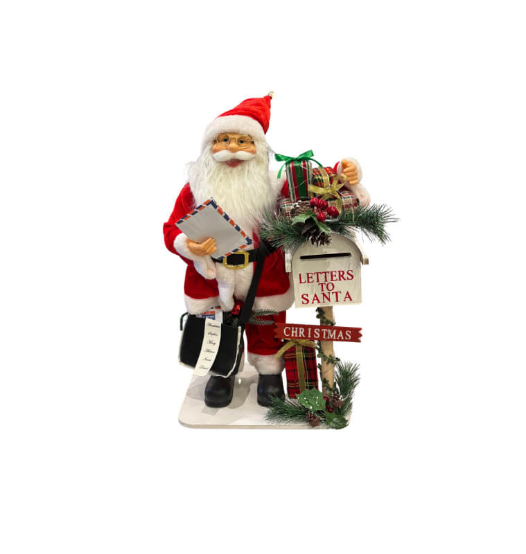 Père Noël Traditionnel avec Boîte aux Lettres Son et Lumière, 60 cm |Décorations à poser Noël |49 000 CFA ,Dakar, Sénégal