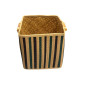 Panier bambou rayé noir et vert, 39×33×33 cm | Paniers de rangement | 28 000 CFA , dakar, Sénégal